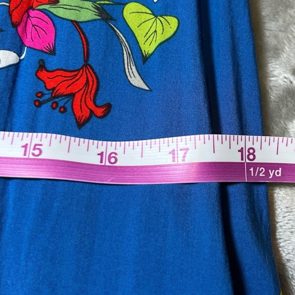 Matilda Jane Womens Size Medium Blue Floral Midi Dress Strappy Back Boho Summer - Picture 9 of 13